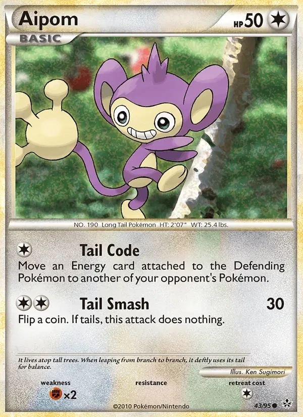 Aipom 43/95 Unleashed Pokémon card