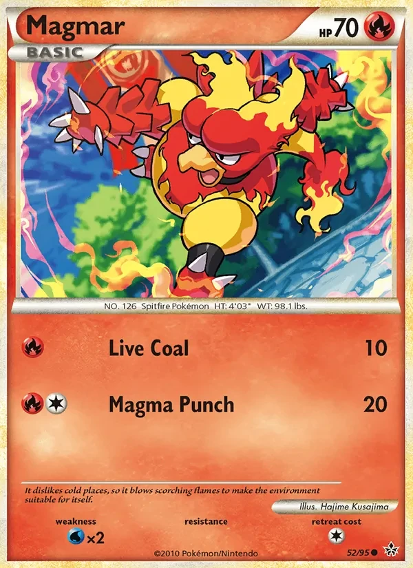 Magmar 52/95 Unleashed Pokémon card