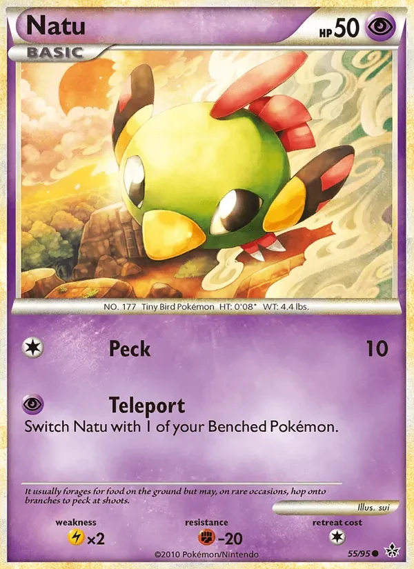 Natu 55/95 Unleashed Pokémon card