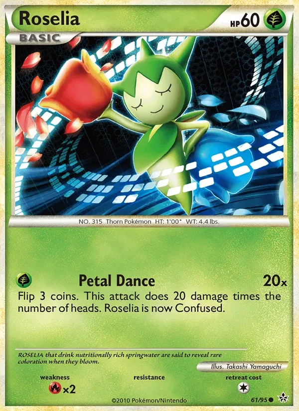 Roselia 61/95 Unleashed Pokémon card