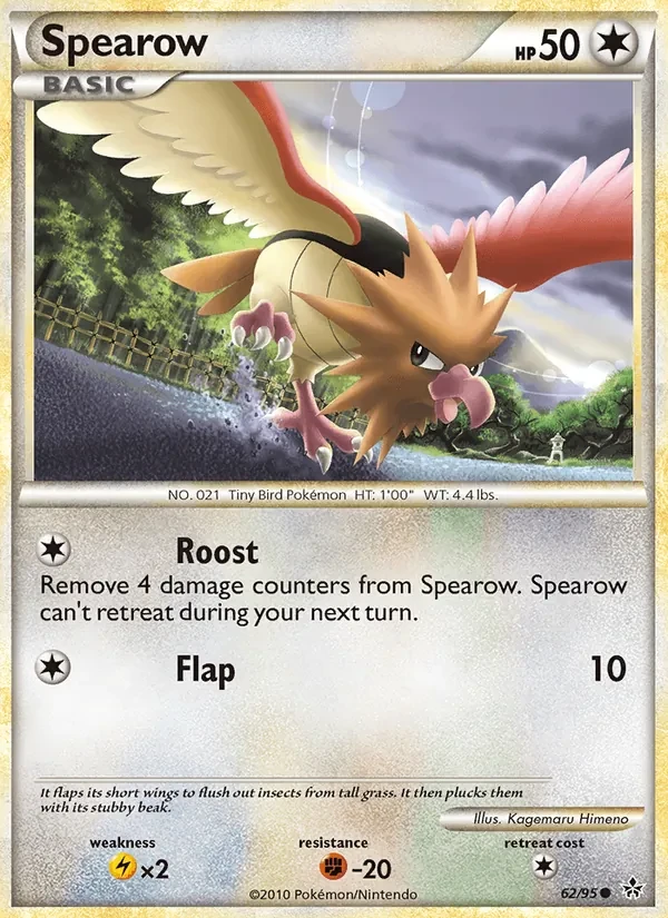 Spearow 62/95 Unleashed Pokémon Karte