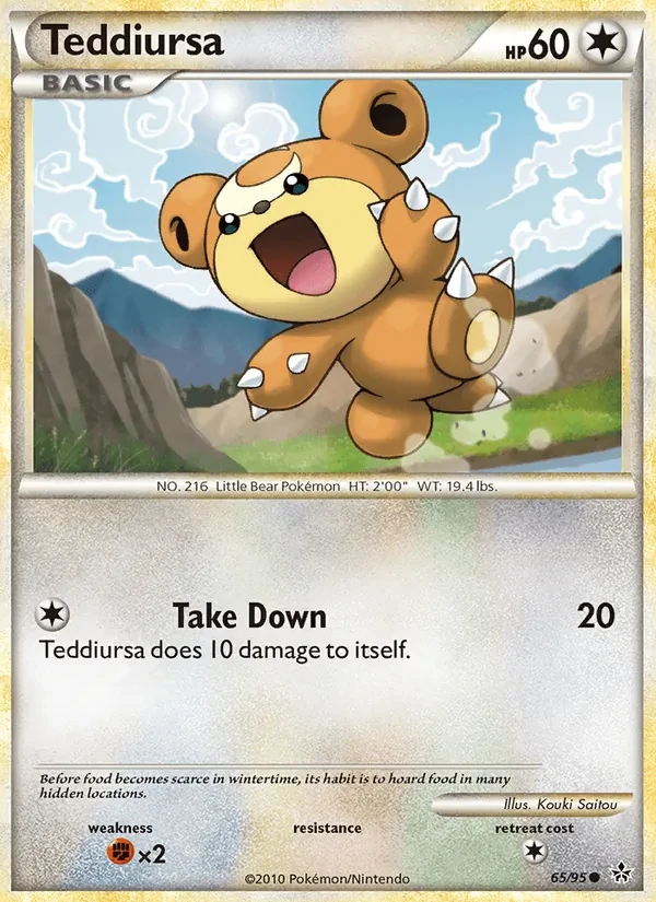 Teddiursa 65/95 Unleashed Pokémon card