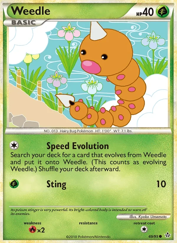 Weedle 69/95 Unleashed Pokémon card
