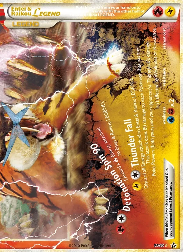 Entei & Raikou LEGEND 91/95 Unleashed Pokémon card