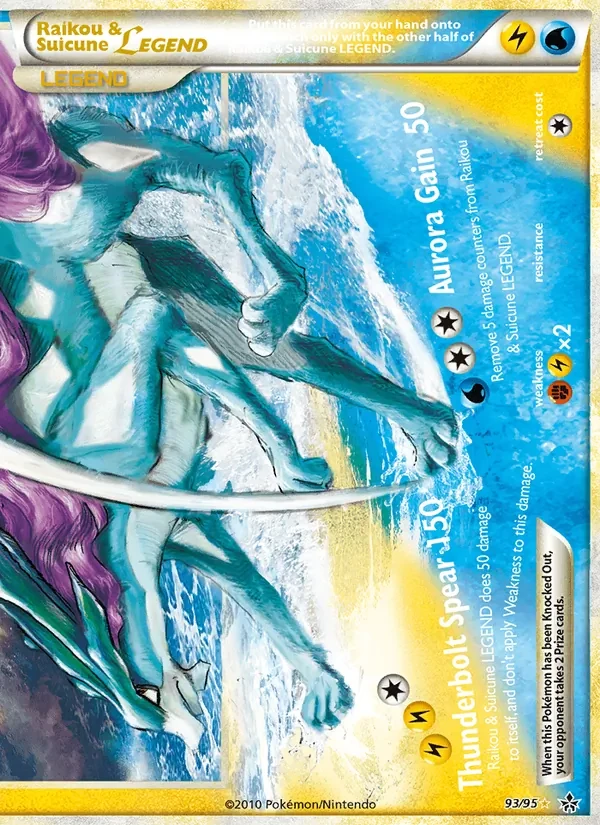 Raikou & Suicune LEGEND 93/95 Unleashed Pokémon card