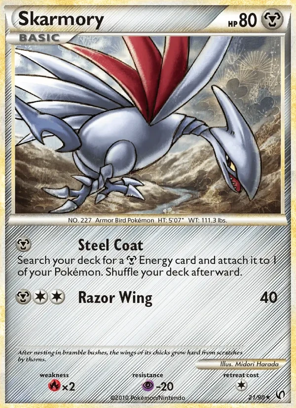 Skarmory 21/90 Undaunted Pokémon card