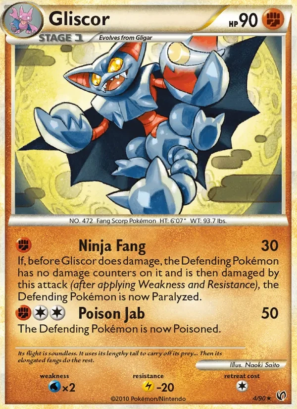 Gliscor 4/90 Undaunted Pokémon card