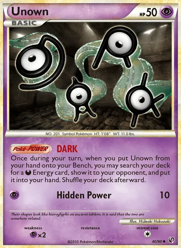 Unown 40/90 Undaunted Pokémon Karte