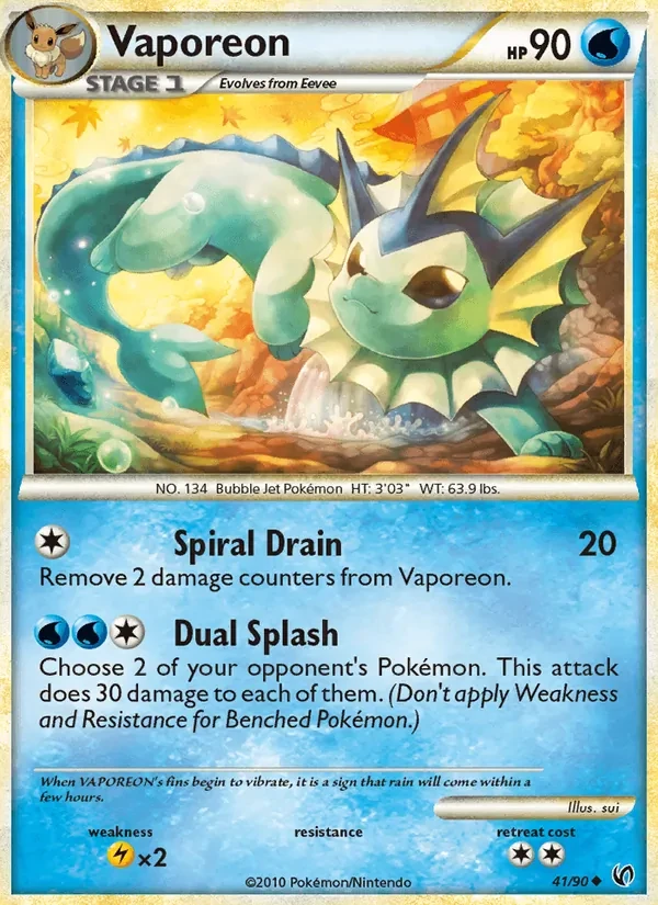Vaporeon 41/90 Undaunted Pokémon card