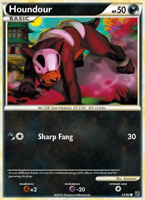 Houndour 53/90 Undaunted Pokémon card