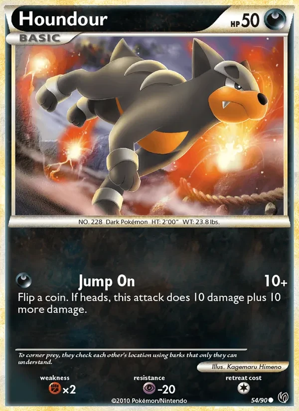 Houndour 54/90 Undaunted Pokémon card