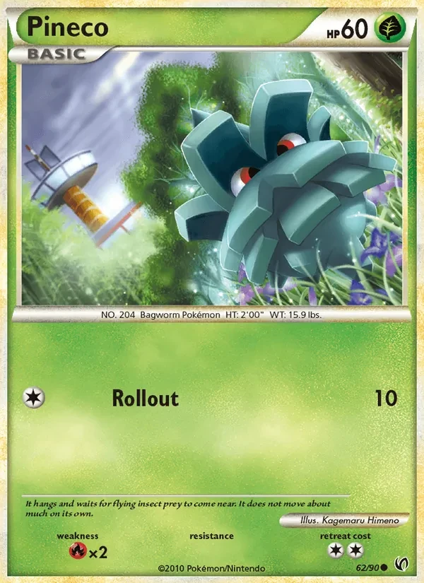 Pineco 62/90 Undaunted Pokémon card