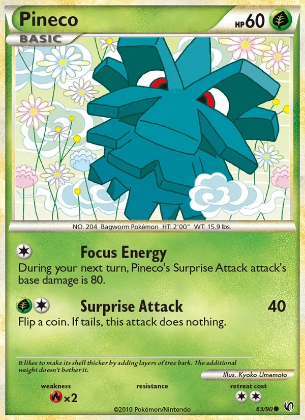 Pineco 63/90 Undaunted Pokémon card