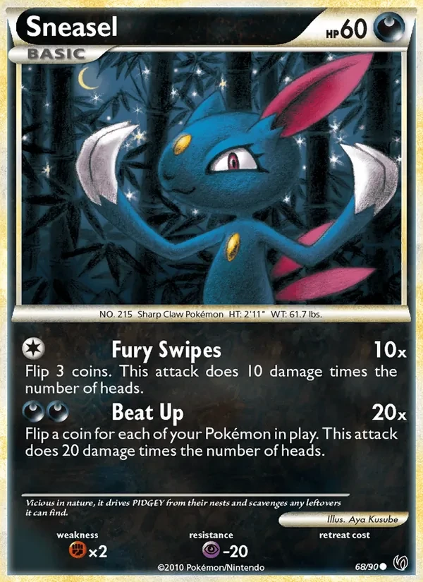 Sneasel 68/90 Undaunted Pokémon card