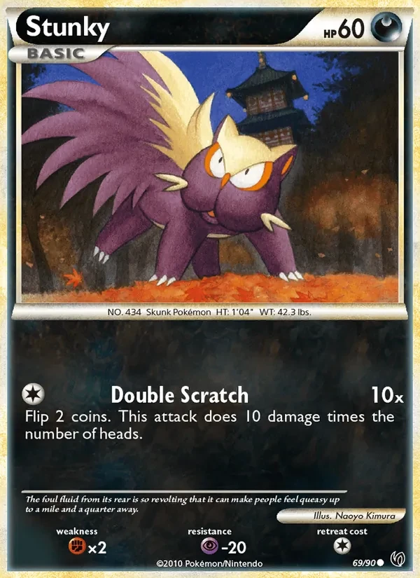 Stunky 69/90 Undaunted Pokémon card