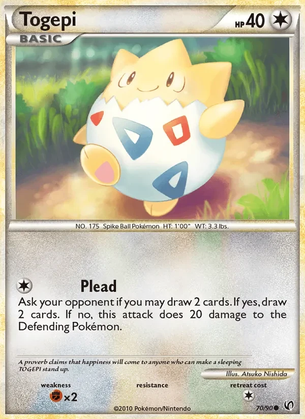 Togepi 70/90 Undaunted Pokémon card
