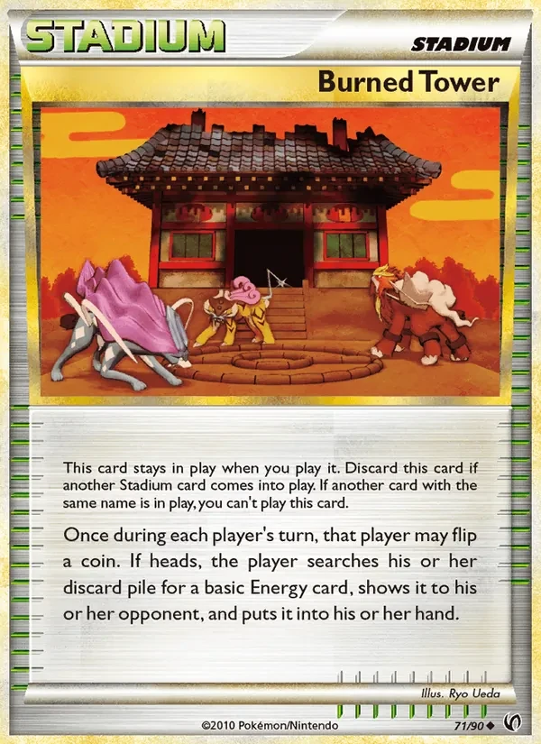 Burned Tower 71/90 Undaunted Pokémon card