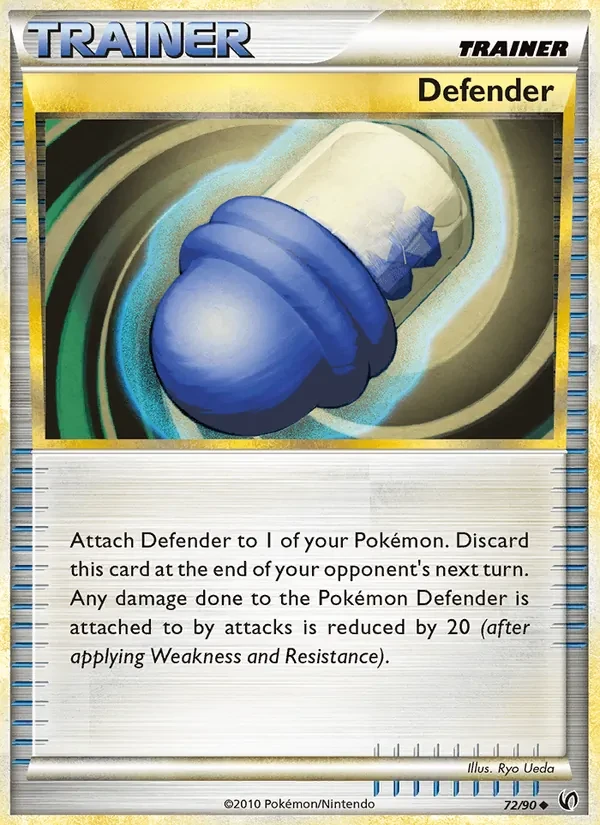 Defender 72/90 Undaunted Pokémon card