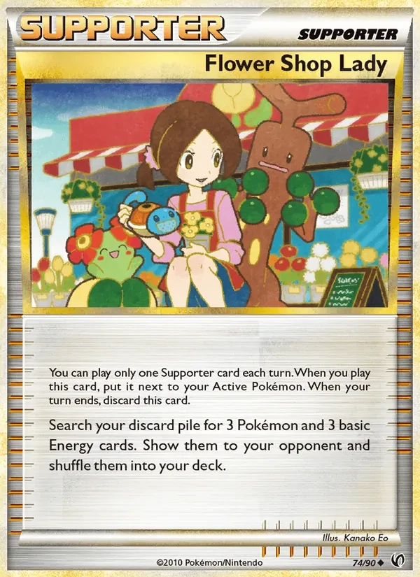 Flower Shop Lady 74/90 Undaunted Pokémon card