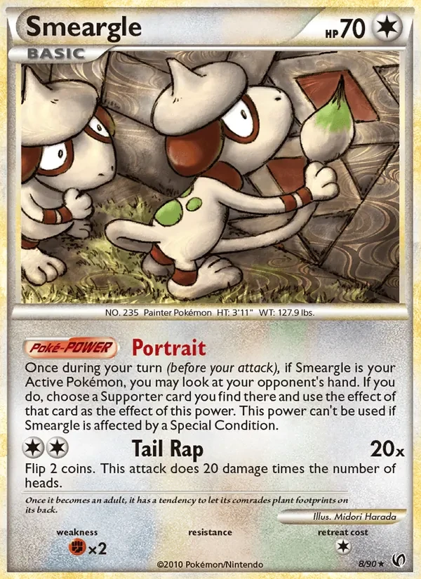 Smeargle 8/90 Undaunted Pokémon card