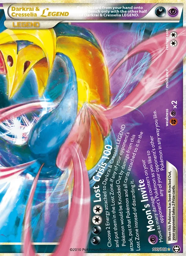 Darkrai & Cresselia LEGEND 100/102 Triumphant Pokémon card
