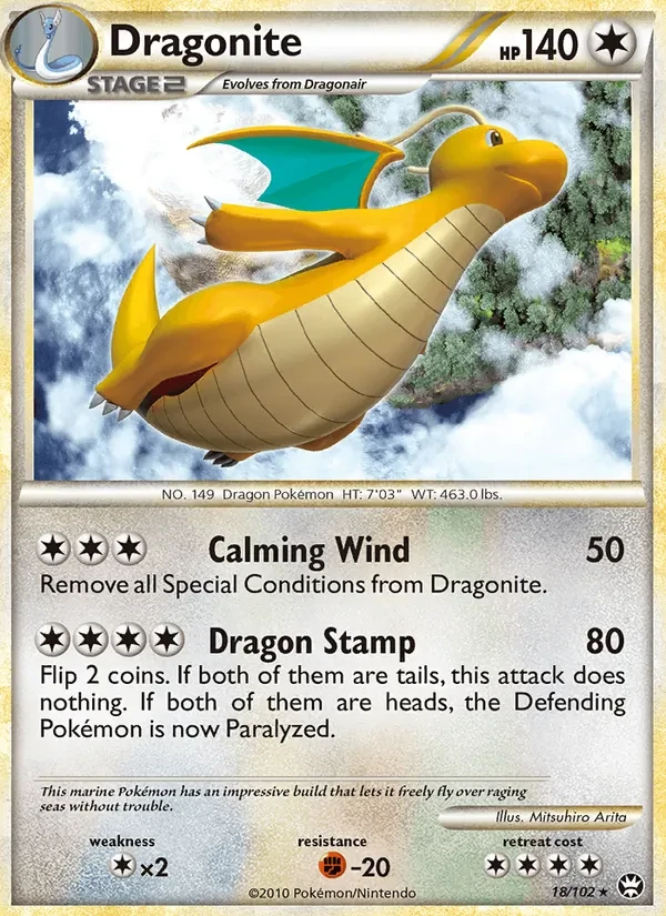 Dragonite 18/102 Triumphant Pokémon card