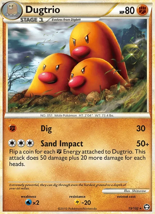 Dugtrio 19/102 Triumphant Pokémon card