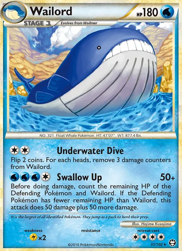 Wailord 31/102 Triumphant Pokémon Karte