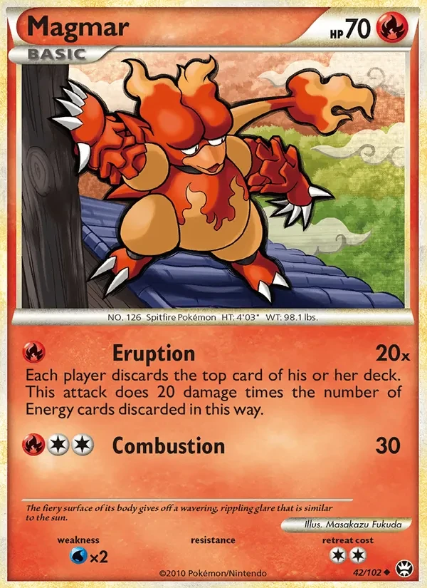 Magmar 42/102 Triumphant Pokémon card