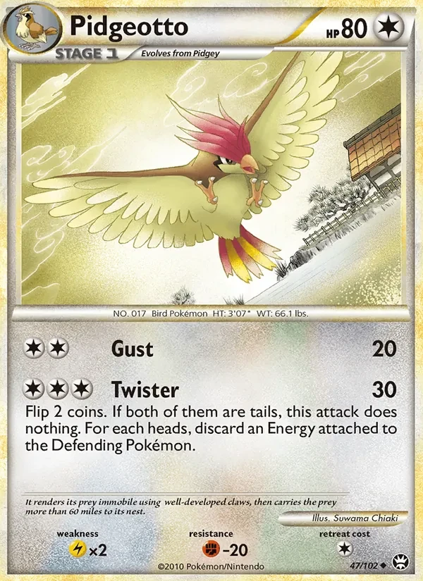 Pidgeotto 47/102 Triumphant Pokémon card