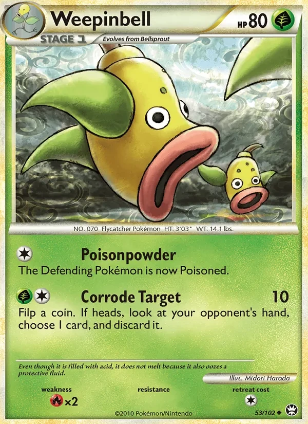 Weepinbell 53/102 Triumphant Pokémon card