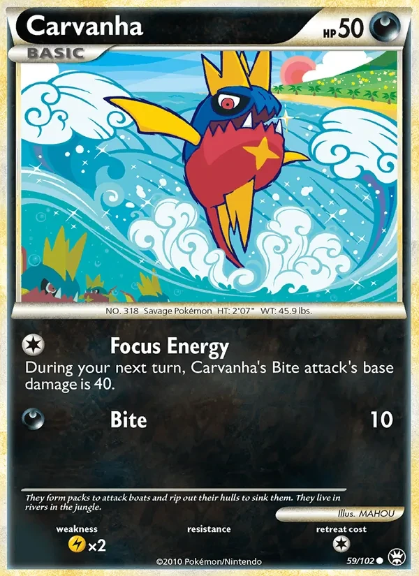Carvanha 59/102 Triumphant Pokémon card