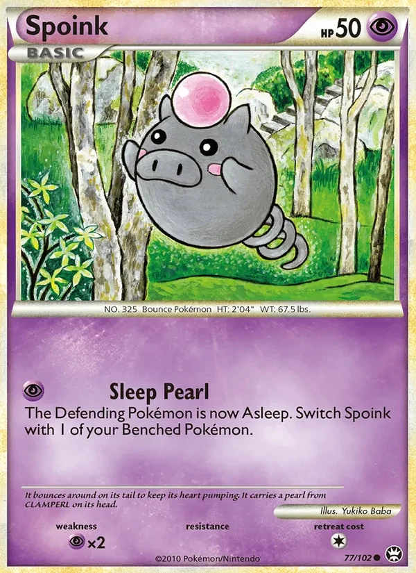 Spoink 77/102 Triumphant Pokémon card