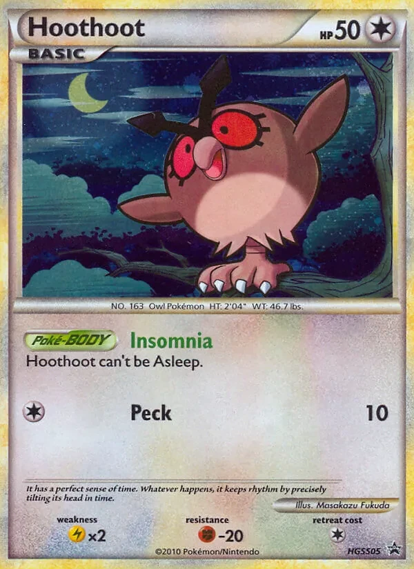 Hoothoot HGSS05 HGSS Black Star Promos Pokémon Karte