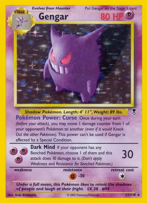 Gengar 11/110 Legendary Collection Pokémon Karte