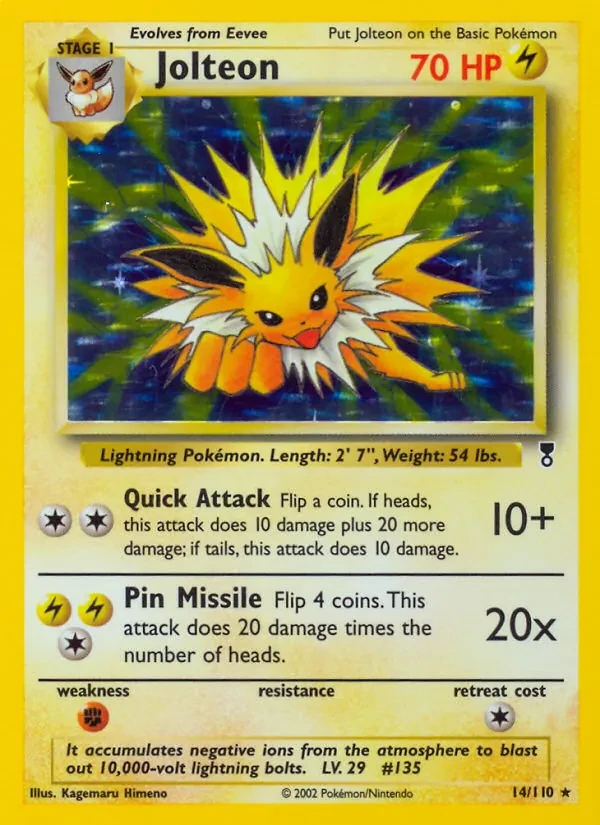 Jolteon 14/110 Legendary Collection Pokémon card