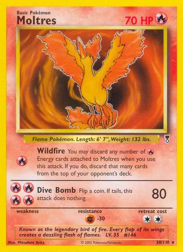 Moltres 30/110 Legendary Collection Pokémon card