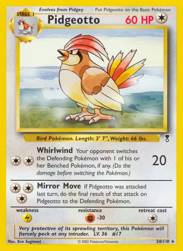 Pidgeotto 34/110 Legendary Collection Pokémon card