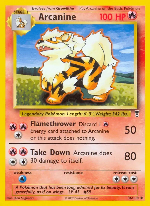 Arcanine 36/110 Legendary Collection Pokémon card