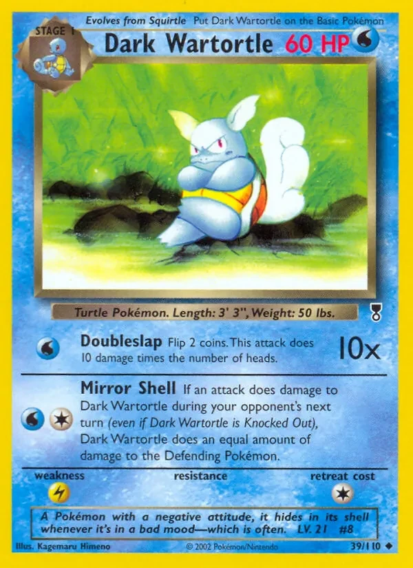 Dark Wartortle 39/110 Legendary Collection Pokémon card