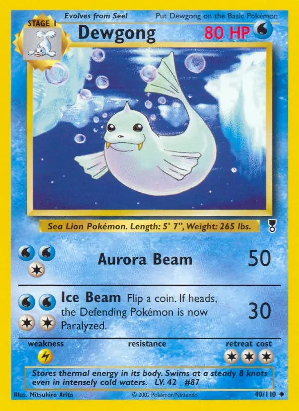 Dewgong 40/110 Legendary Collection Pokémon card