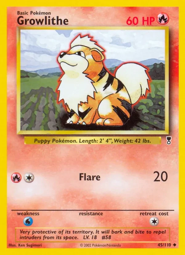 Growlithe 45/110 Legendary Collection Pokémon card