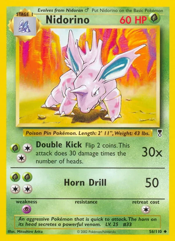 Nidorino 56/110 Legendary Collection Pokémon card