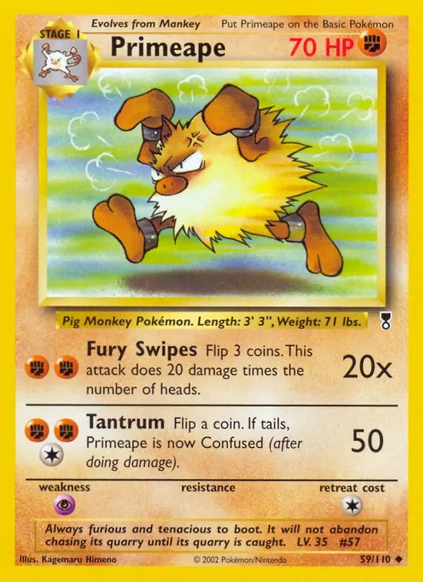Primeape 59/110 Legendary Collection Pokémon card