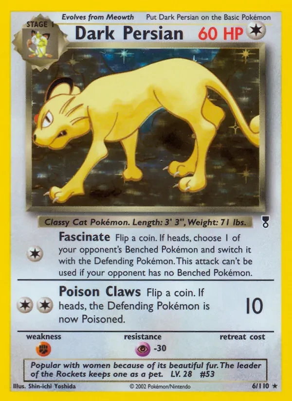 Dark Persian 6/110 Legendary Collection Pokémon card