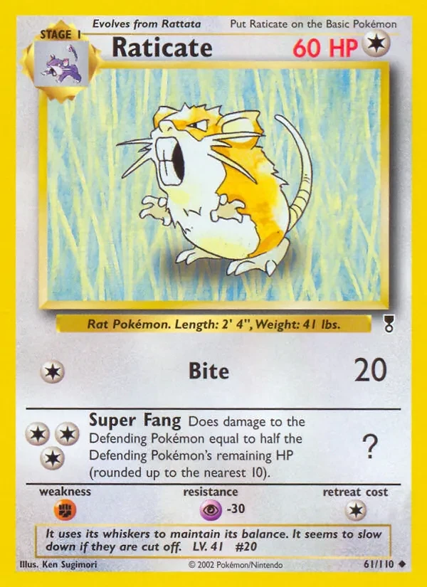 Raticate 61/110 Legendary Collection Pokémon card