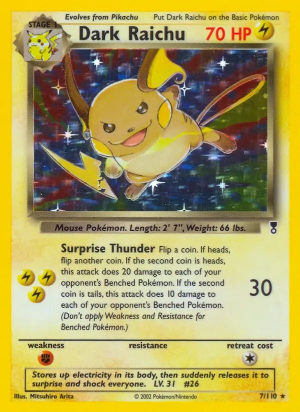 Dark Raichu 7/110 Legendary Collection Pokémon card