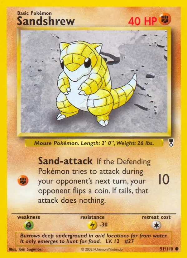 Sandshrew 91/110 Legendary Collection Pokémon card