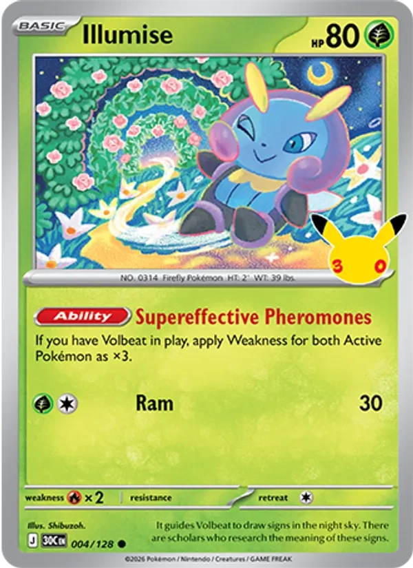 Illumise 004/128 30th Celebration Pokémon card