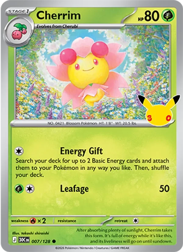 Cherrim 007/128 30th Celebration Pokémon card